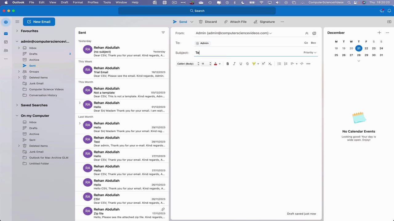 How to SEND Yourself an Email On The NEW Microsoft Outlook Using a Mac Computer - Basic Tutorial