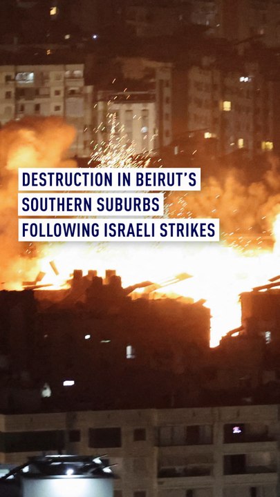 Destruction in Beirut's southern suburbs following Israeli strikes