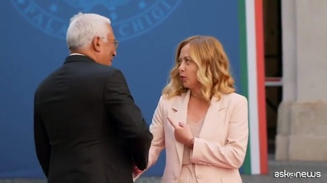 Meloni accoglie il presidente del Consiglio europeo Antonio Costa