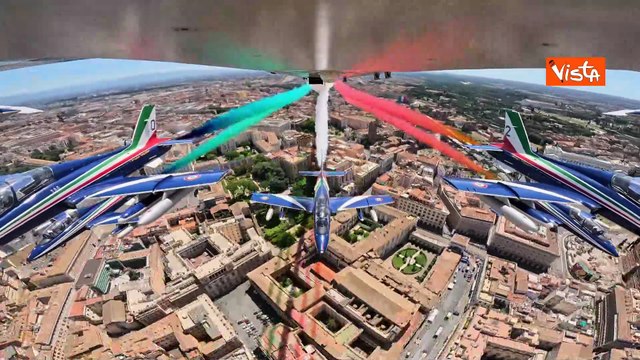 2 Giugno, il volo delle Frecce Tricolori sui Fori Imperiali dalla prospettiva del pilota