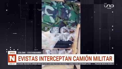 ‘Evistas’ interceptan camión militar en Colomi y mostraron lo que encontraron