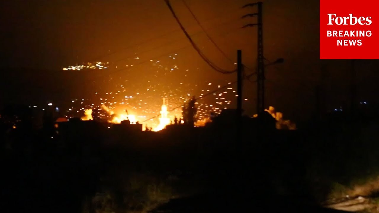 Video Captures Israeli Strikes What It Says Are Hezbollah Targets In Beirut, Lebanon, Suburb