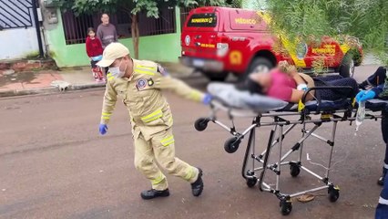 Mulher é socorrida pelo terceiro dia seguido no Conjunto Abelha, em Cascavel