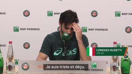 Roland-Garros - Musetti après son abandon contre Alcaraz : "C'était la bonne décision"