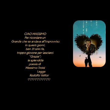 Poesia “Grazie” Massimo Troisi Legge Rodolfo Vettor