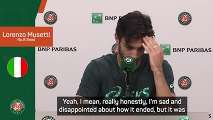 Musetti 'sad and disappointed' to withdraw from Roland Garros semis