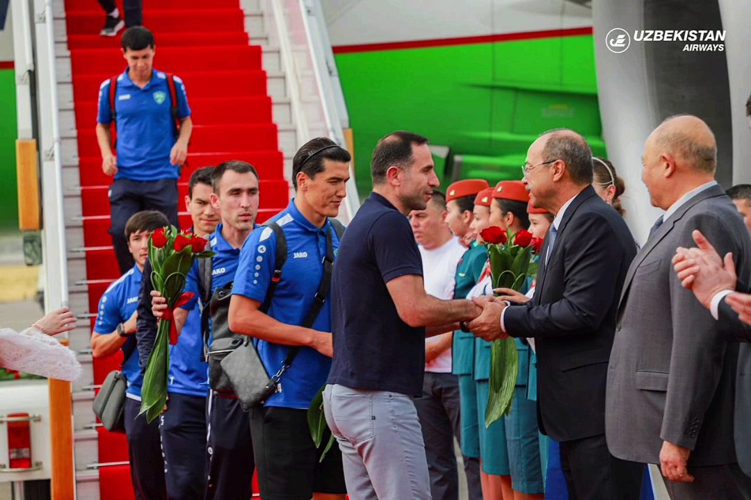 We proudly welcomed the Uzbekistan national football team at Tashkent International Airport ⚽️
