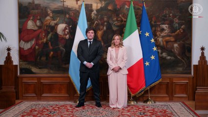 Roma - Incontro Meloni - Milei, la cerimonia di firma degli accordi (06.06.25)