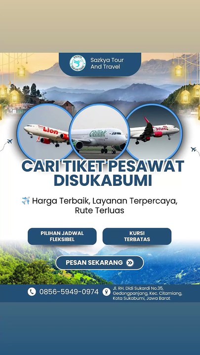 Cari Tiket Pesawat Sukabumi WA 0856-5949-0974 Promo