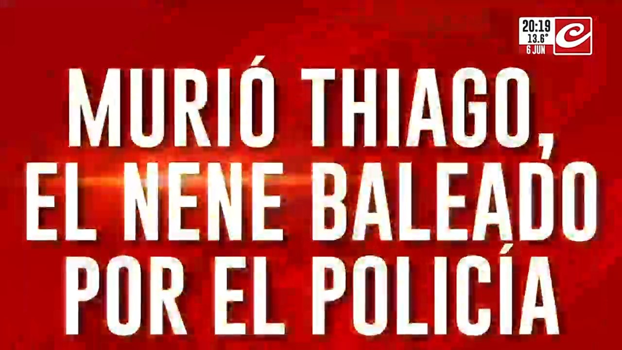 Falleció Thiago, en nene baleado por el oficial de PFA