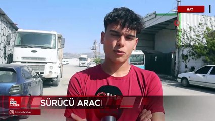 Hatay’da el freni çekilmeyen otomobil yola fırlayıp otobüsle çarpıştı