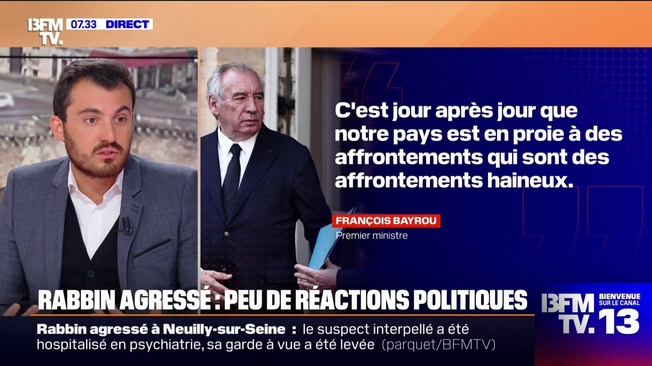 Rabbin frappé à coups de chaise à Neuilly-sur-Seine: des réactions politiques peu nombreuses