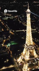 Paris at Night- Eiffel Tower's Dazzling View From Above!