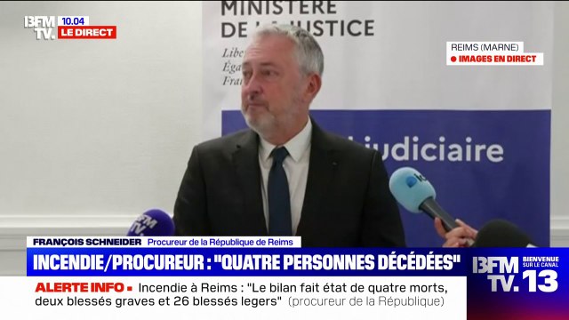 Incendie à Reims: La piste accidentelle est aujourd'hui avérée , déclare François Schneider, procureur de la République