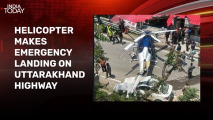 Helicopter makes emergency landing on highway in Uttarakhand's Rudraprayag