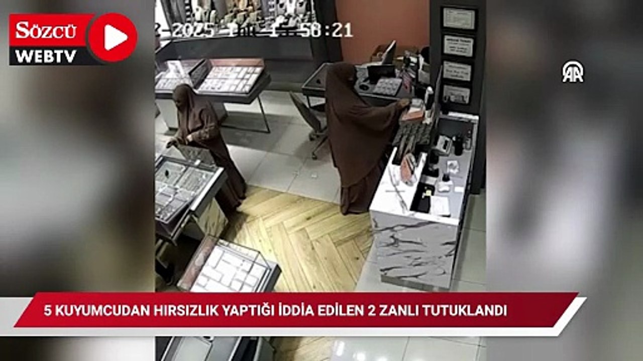 İstanbul'da 5 kuyumcudan hırsızlık yaptığı iddia edilen 2 zanlı tutuklandı