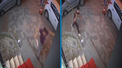 Tartıştığı eski çalışanını satırla kovaladı; o anlar kamerada