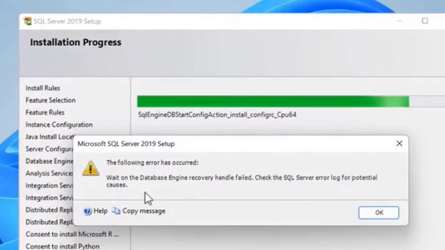 How to Fix Wait on the Database Engine Recovery Handle Failed | SQL Server Installation Error Fixed (2014–2022)