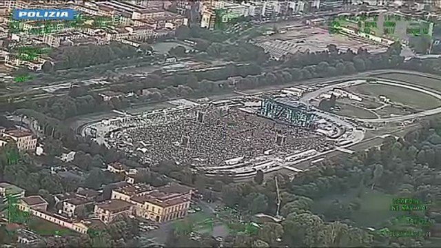 Vasco Rossi, il concerto visto dall'alto: le immagini dall'elicottero della polizia