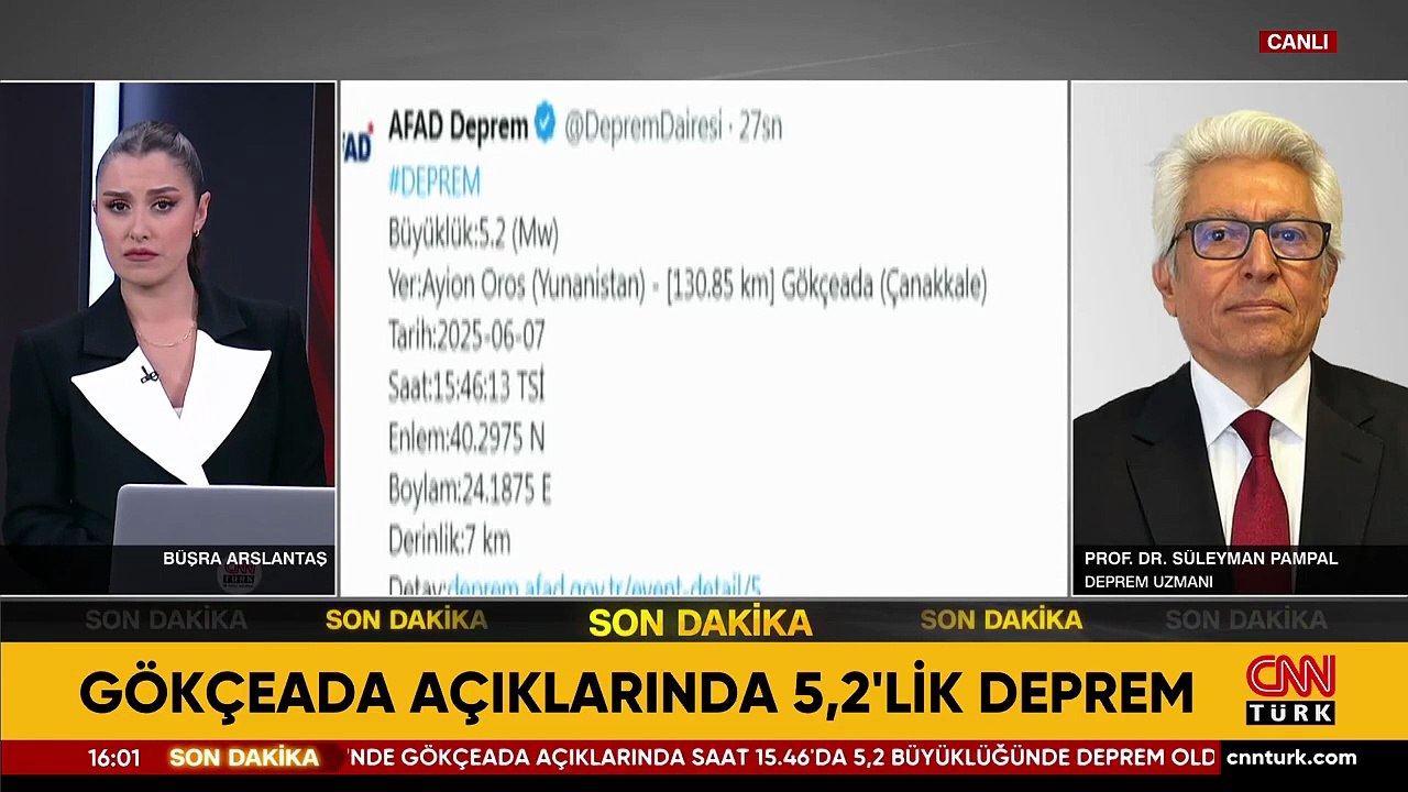 Çanakkale açıklarında 5.2 büyüklüğünde deprem!
