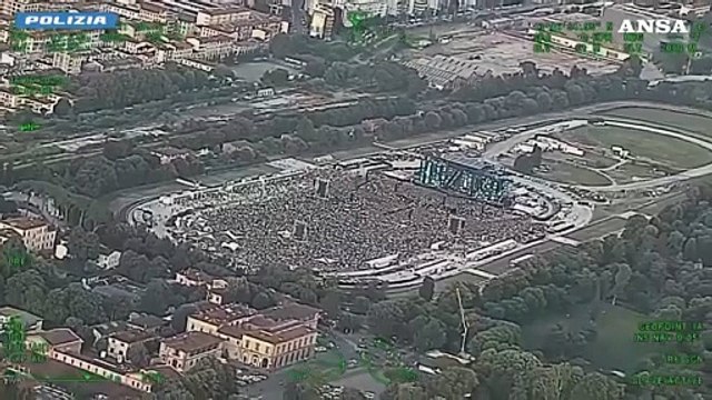A Firenze il popolo di Vasco visto dall'alto, il concerto dall'elicottero della polizia