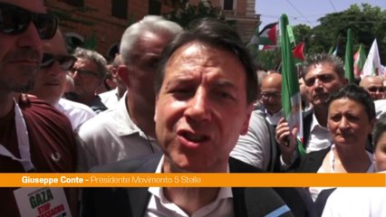 Corteo per Gaza, Conte "Stop a sterminio, gli italiani non ci stanno"