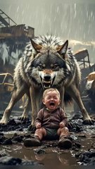 Orange Cat save and take care of baby 🥰