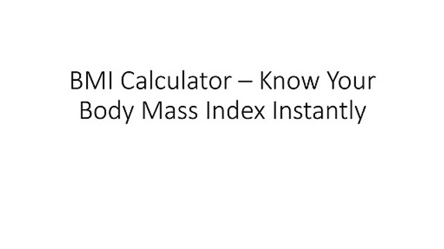 BMI Calculator – Know Your Body Mass Index Instantly