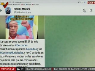 Pdte. Maduro hace un llamado a la participación el próximo 27-J para los comicios municipales 2025