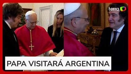 Papa Leão XIV recebe Milei no Vaticano