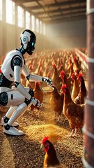 🐄🐔 AI Robot Feeds the Cows and Chicken | Everyday with AI