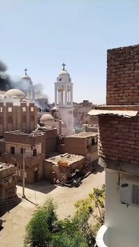 فيديو حريق كنيسه العذراء بإسنا
