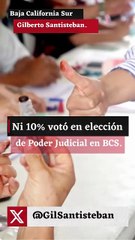 Ni 10% votó en elección de Poder Judicial en BCS.