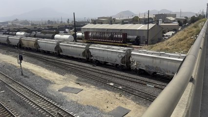 UP 9029 Leads Northbound Manifest Train at West Colton Yard.