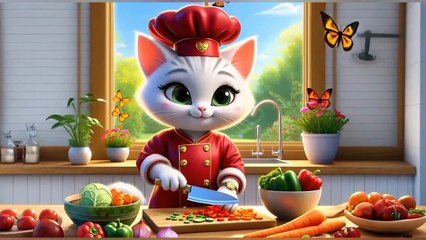 Adorable Cat Chef Makes Noodles 2025