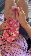Grandpa Plays With 8-Week-Old Granddaughter by Making Her Dance