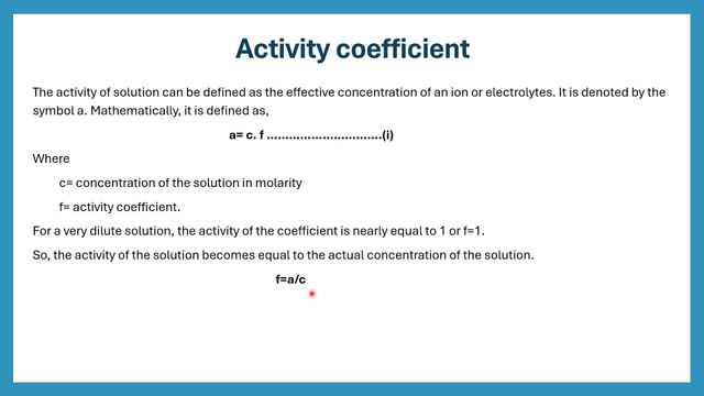 Electrochemistry Complete Lecture – Activity Coefficient Explained | Ionic Strength & Electrochemical Applications