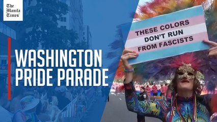 WorldPride parade-goers march through Washington in defiance of Trump