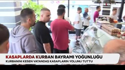 Kasaplarda kurban bayramı yoğunluğu