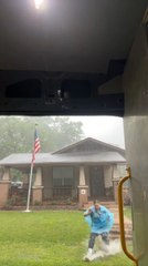 Delivery Woman Slips and Falls on Job Outside During Rain