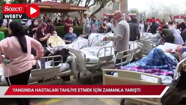 Yangında hastaları tahliye etmek için zamanla yarıştı