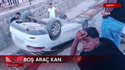 Şanlıurfa'da çocukların el frenini indirdiği otomobil tahliye kanalına devrildi