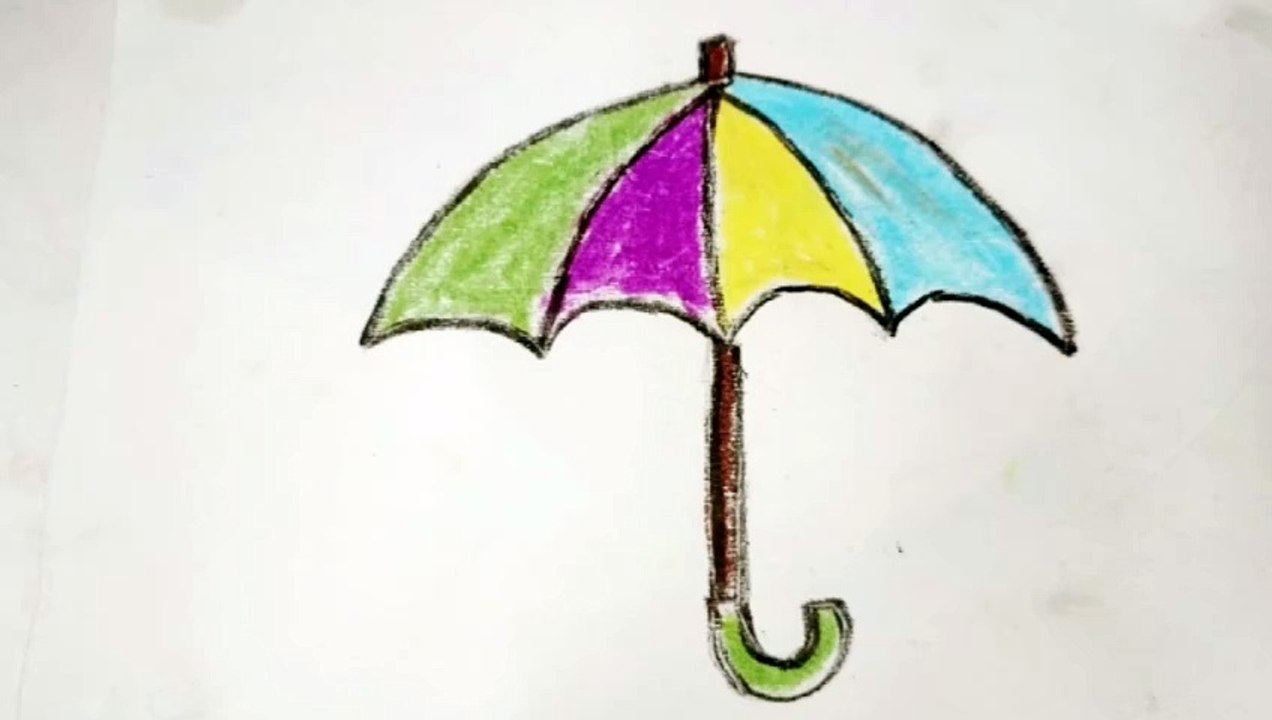 How to draw Umbrella easy