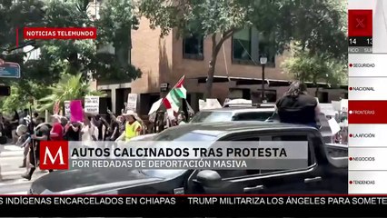 Los Ángeles amanece con calles vacías y autos calcinados tras redadas migrantes y protestas