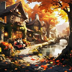 anime_style_riverside_village_in_autumn_golden_orange_leaves (1)