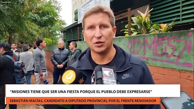 Sebastián Macías, candidato a diputado provincial por el Frente Renovador, ejerció su voto Misiones tiene que ser una fiesta porque el pueblo debe expresarse