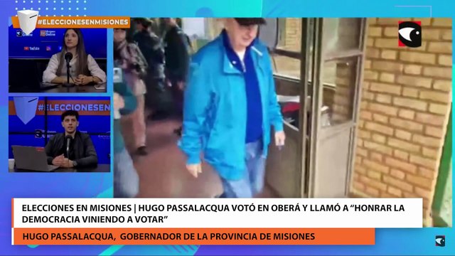 Elecciones en Misiones Hugo Passalacqua votó en Oberá y llamó a honrar la democracia viniendo a votar