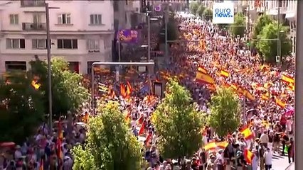 Многотысячные антиправительственные демонстрации в Мадриде