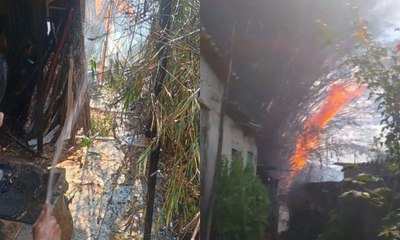 Fogos de artifício causam incêndio que ameaça casas em Pedro Leopoldo