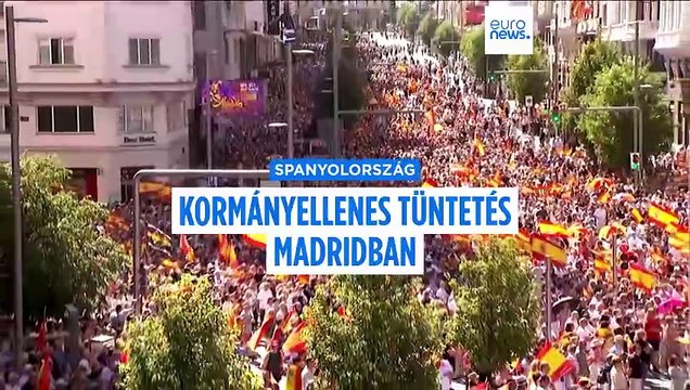 Hatalmas kormányellenes tüntetés Madridban